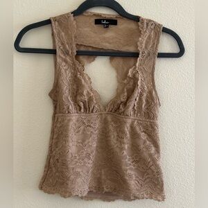 Lulu's Tan Lace Top